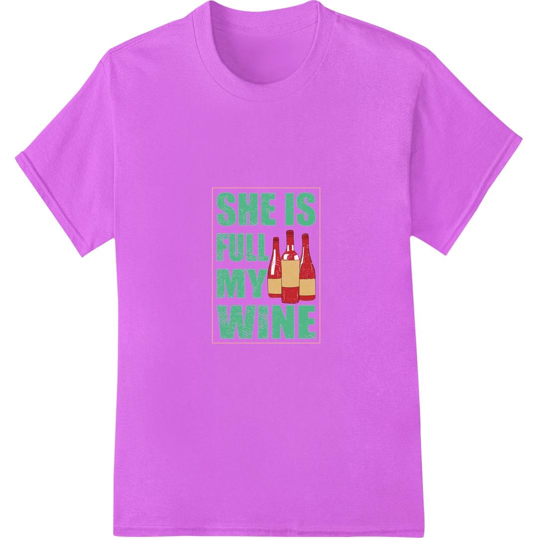 Witty St. Paddy's Wine Quote | DTF Print Heat Transfer on purple shirt - SUPERDTF-DTF Prints-DTF Transfers-Custom DTF Prints