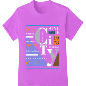 Personalized custom t-shirts design for Vintage NYC 1978: Bold Retro Geometric DTF Print Transfer