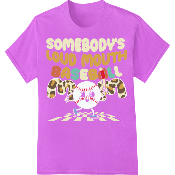 Baseball Mom's Witty Typography DTF Heat Transfer Print on purple shirt - SUPERDTF-DTF Prints-DTF Transfers-Custom DTF Prints