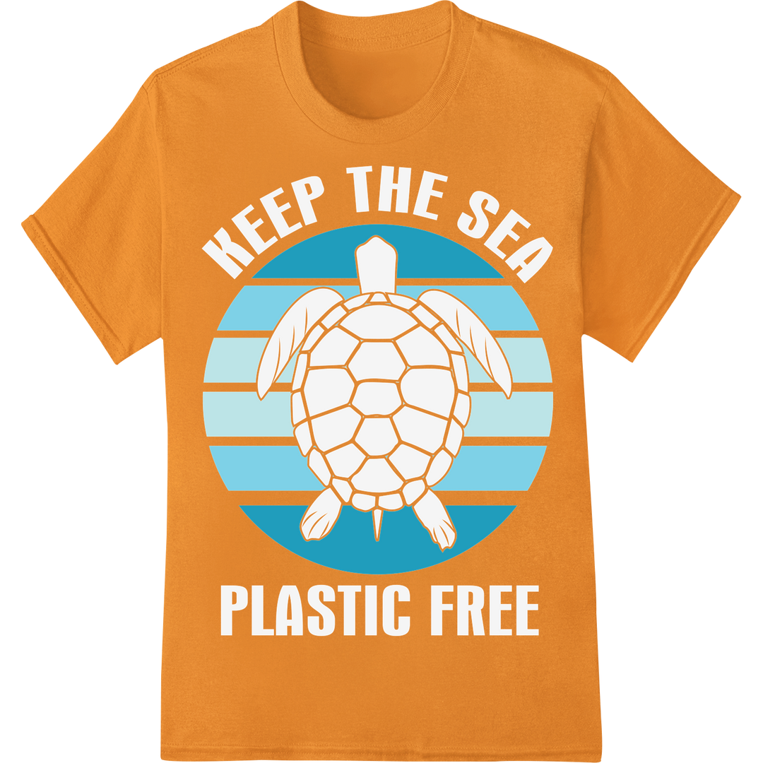 Save the Earth: Eco-Chic Turtle DTF Print Heat Transfer on orange shirt - SUPERDTF-DTF Prints-DTF Transfers-Custom DTF Prints