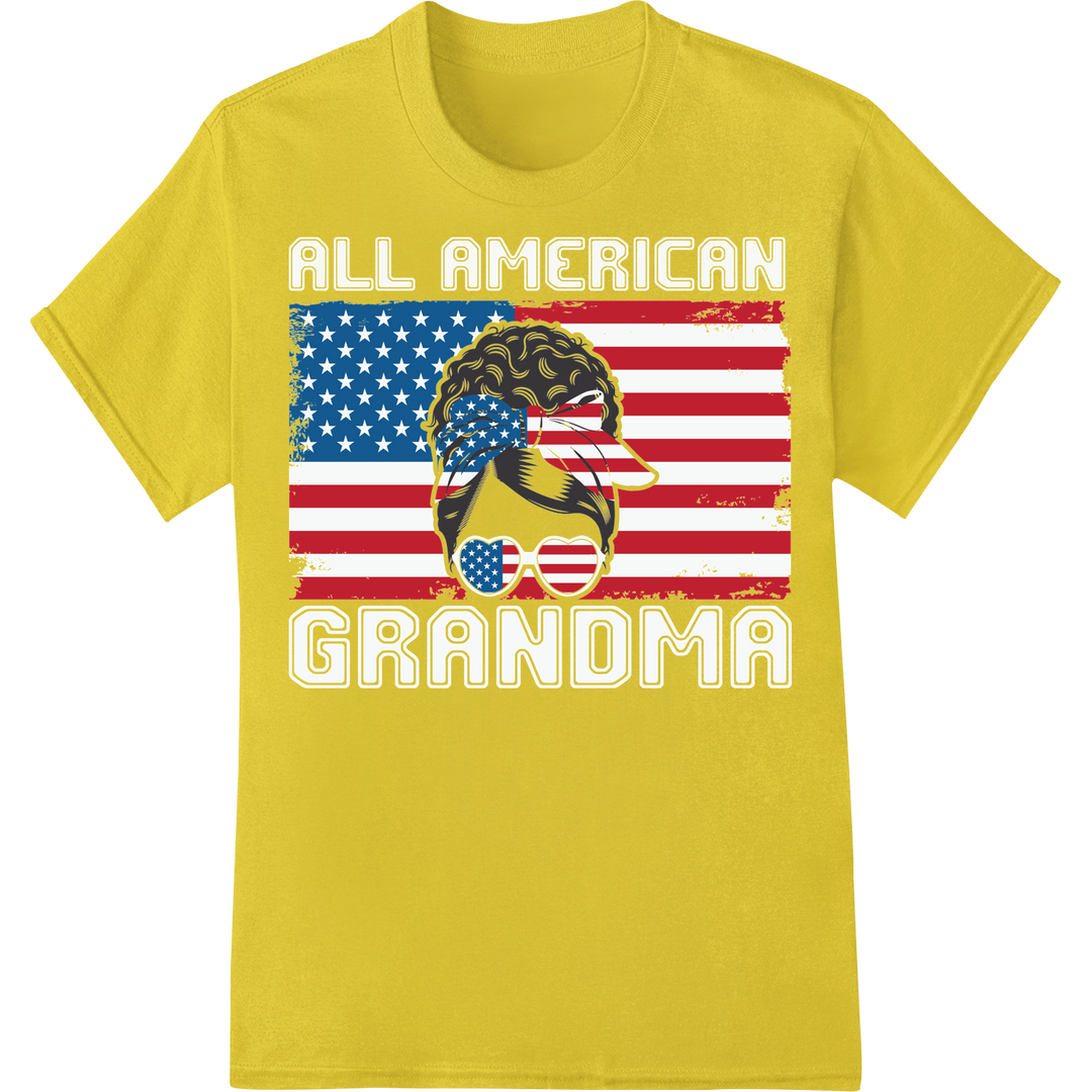 Patriotic Eagle USA Flag DTF Print Heat Transfer | Super DTF on yellow shirt - SUPERDTF-DTF Prints-DTF Transfers-Custom DTF Prints