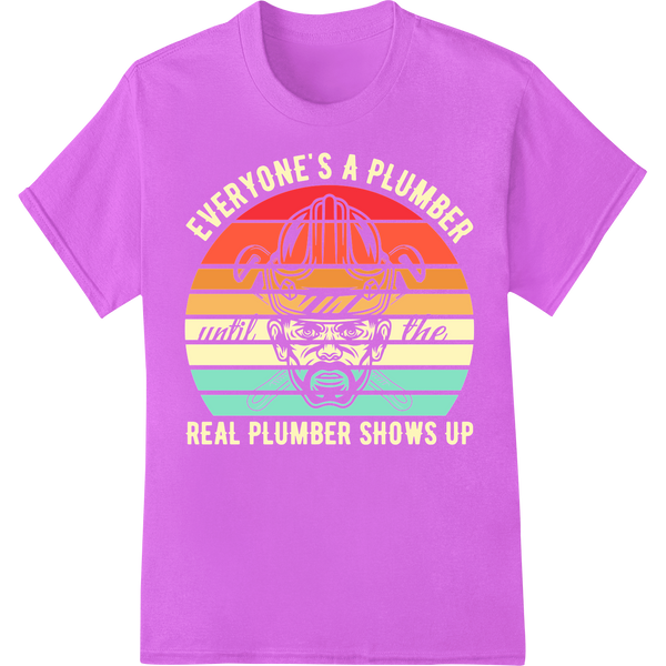 Vintage Plumbing Pride DTF Transfer Print | Retro Design on purple shirt - SUPERDTF-DTF Prints-DTF Transfers-Custom DTF Prints