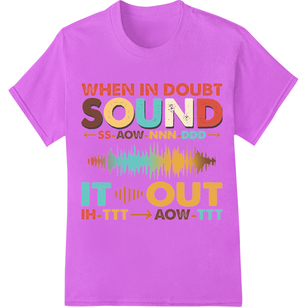 Sound It Out: Fun Phonics Reading DTF Print Heat Transfer on purple shirt - SUPERDTF-DTF Prints-DTF Transfers-Custom DTF Prints