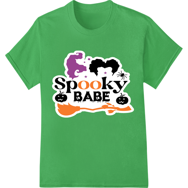 Durable DTF heat transfers applied to Spooky Babe: Adorable Halloween DTF Print Heat Transfer