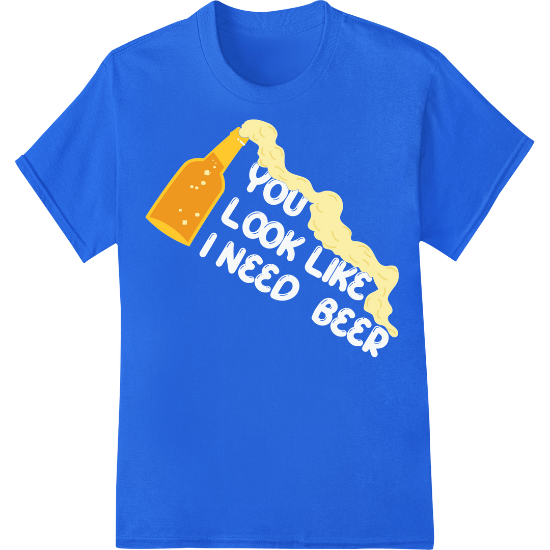 Oktoberfest Lace Beer Mug DTF Print Heat Transfer Design on blue shirt - SUPERDTF-DTF Prints-DTF Transfers-Custom DTF Prints