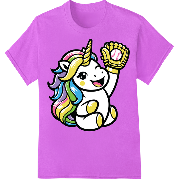 Joyful Pride Unicorn Baseball DTF Print Heat Transfer on purple shirt - SUPERDTF-DTF Prints-DTF Transfers-Custom DTF Prints