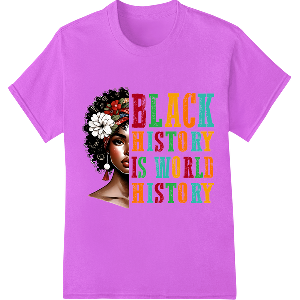 Black History: A Proud Legacy | Bold DTF Heat Transfer on purple shirt - SUPERDTF-DTF Prints-DTF Transfers-Custom DTF Prints