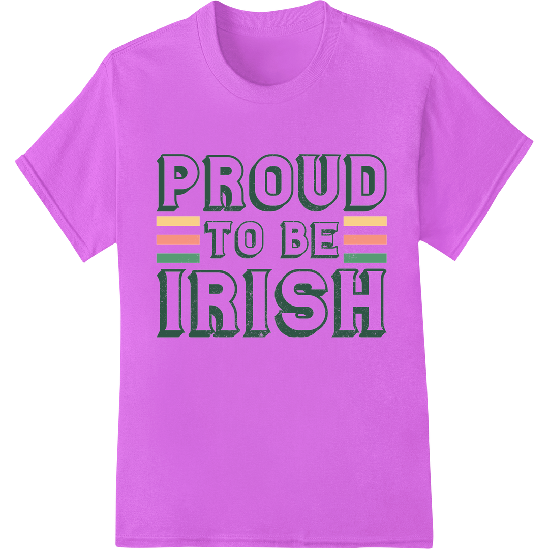 Bold Irish Pride DTF Transfer Print | Retro St. Patrick's on purple shirt - SUPERDTF-DTF Prints-DTF Transfers-Custom DTF Prints