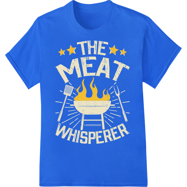 Sizzling Hot 'The Meat Whisperer' DTF Print Heat Transfer on blue shirt - SUPERDTF-DTF Prints-DTF Transfers-Custom DTF Prints