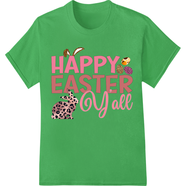 Festive Easter Y'all DTF Print Heat Transfer | Leopard Eggs on green shirt - SUPERDTF-DTF Prints-DTF Transfers-Custom DTF Prints