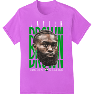 Fierce Focus: Basketball Player Portrait - Brown on Green featuring professional innovative apparel printing