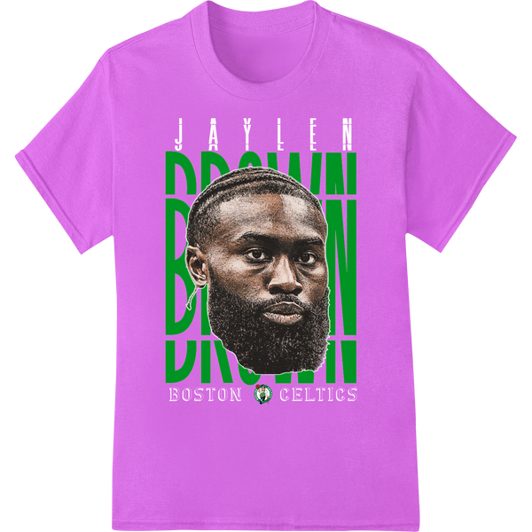 Fierce Focus: Basketball Player Portrait - Brown on Green featuring professional innovative apparel printing