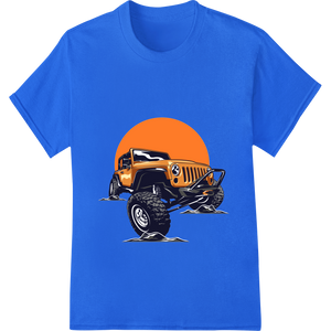 Premium quality custom merchandise on Rugged Jeep Sunset Adventure - Off-Road Graphic DTF Print