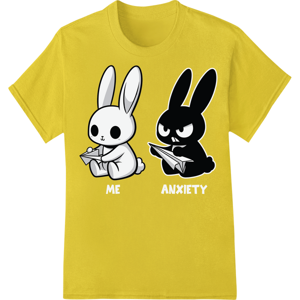 Rabbits of Mental Health: Shedding Light on Depression on yellow shirt - SUPERDTF-DTF Prints-DTF Transfers-Custom DTF Prints