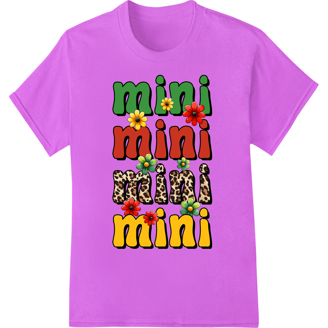 Vibrant 'Mini' Floral DTF Print for Black History Month on purple shirt - SUPERDTF-DTF Prints-DTF Transfers-Custom DTF Prints