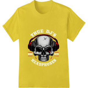 Custom custom garment printing design - Skull Rocker: Bold Headphones DTF Print Heat Transfer