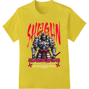 Durable custom garment printing applied to Fierce Samurai Shogun | Bold DTF Print Heat Transfer