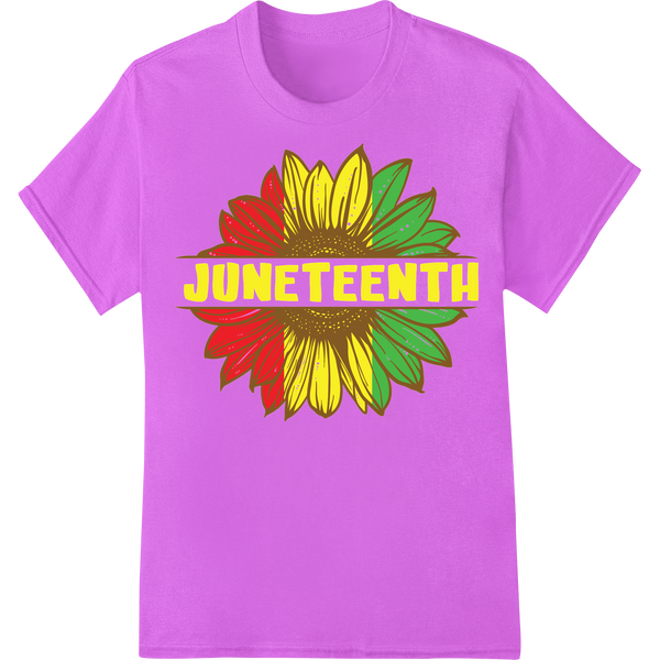 Vibrant Juneteenth Sunflower Print | DTF Heat Transfer on purple shirt - SUPERDTF-DTF Prints-DTF Transfers-Custom DTF Prints