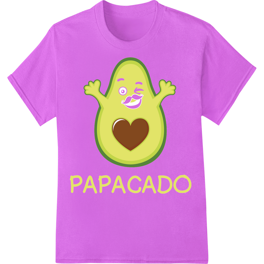 Adorable 'Papacado' Vegan Avocado DTF Print Heat Transfer on purple shirt - SUPERDTF-DTF Prints-DTF Transfers-Custom DTF Prints