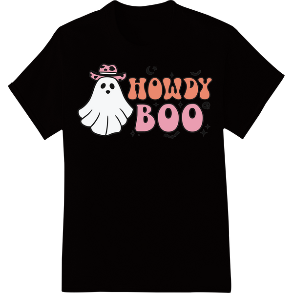 Adorable Howdy Boo Ghost Cowboy - Cute Halloween Design enhanced with professional customized apparel