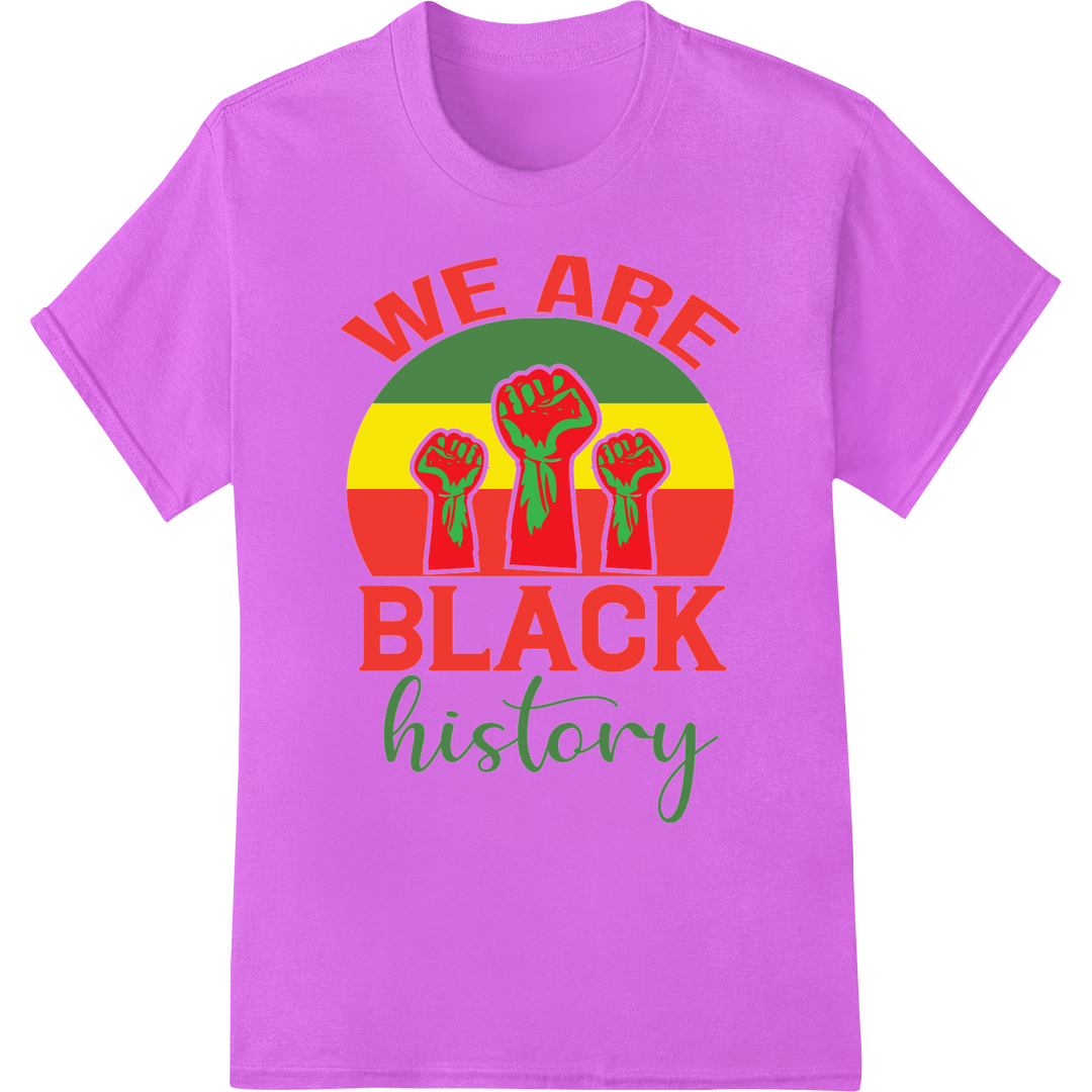 Bold Juneteenth Fists DTF Print Transfer | Black Pride on purple shirt - SUPERDTF-DTF Prints-DTF Transfers-Custom DTF Prints