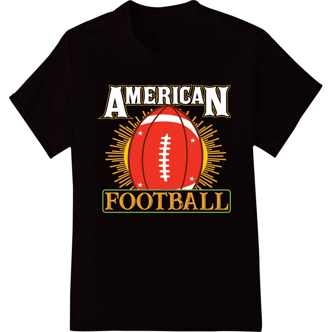 Bold American Football DTF Print Heat Transfer - Score Style on black shirt - SUPERDTF-DTF Prints-DTF Transfers-Custom DTF Prints