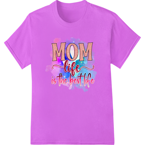 Celebrate Motherhood: Colorful 'MOM life' Heat Transfer - High-quality custom apparel