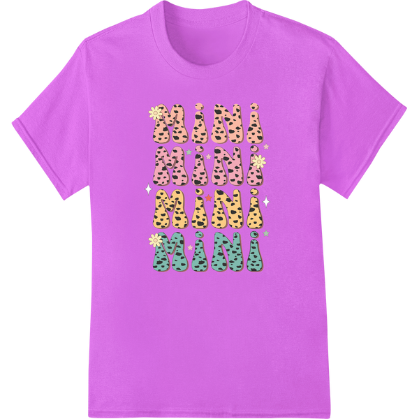 Retro 'Mama Mini' DTF Print Transfer: Perfect for Mother's Day on purple shirt - SUPERDTF-DTF Prints-DTF Transfers-Custom DTF Prints