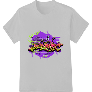 Vibrant Graffiti Style DTF Print Heat Transfer with custom custom apparel artwork