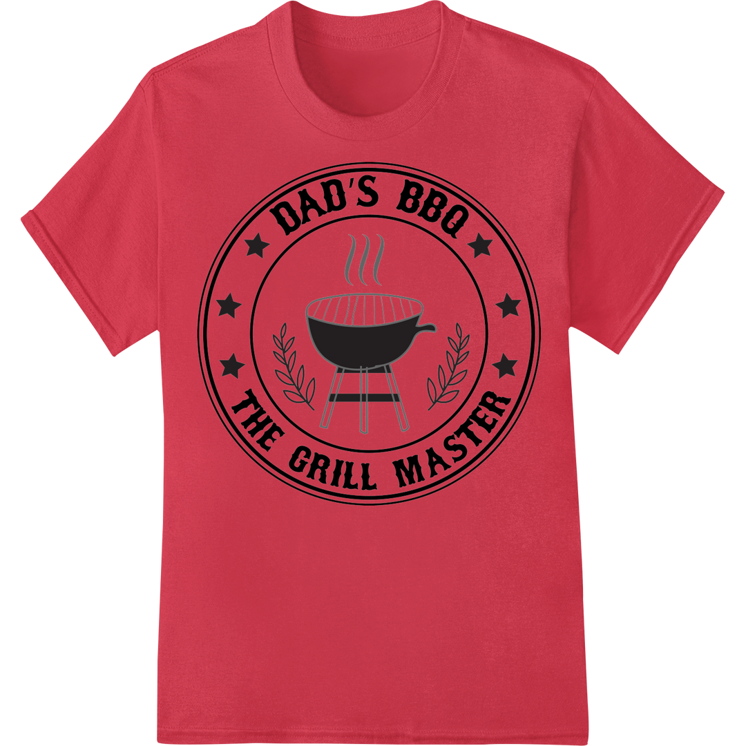 Dad's BBQ Grill Master DTF Print Heat Transfer | Father's Day on red shirt - SUPERDTF-DTF Prints-DTF Transfers-Custom DTF Prints