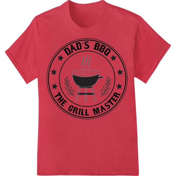 Dad's BBQ Grill Master DTF Print Heat Transfer | Father's Day on red shirt - SUPERDTF-DTF Prints-DTF Transfers-Custom DTF Prints