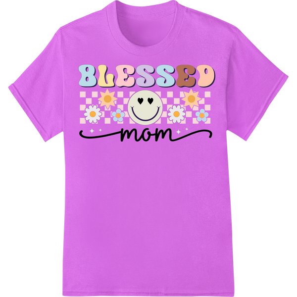 Retro Mom Vibes DTF Print Heat Transfer | Groovy Mother's Day on purple shirt - SUPERDTF-DTF Prints-DTF Transfers-Custom DTF Prints