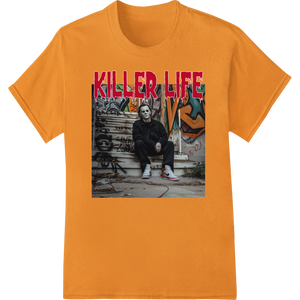 Killer Life: Bold Urban Heat Transfer for Edgy Style made with premium print on demand