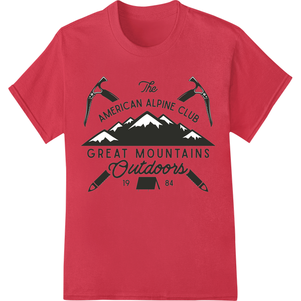 Conquer Peaks with The American Alpine Club DTF Print featuring professional custom garment printing