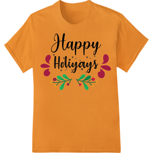 Festive 'Happy Holigays' DTF Print Heat Transfer made with premium t shirt prints