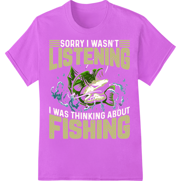 Catch the 'Listening Fishing' Look with Super DTF Transfers on purple shirt - SUPERDTF-DTF Prints-DTF Transfers-Custom DTF Prints