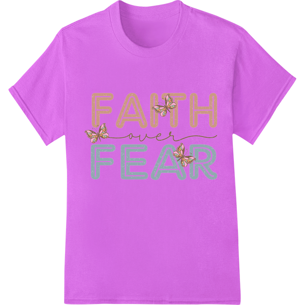 Faith Over Fear: Inspiring Butterfly Typography Print made with premium print on demand