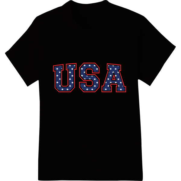 Bold Patriotic USA Design for Independence Day Celebrations on black shirt - SUPERDTF-DTF Prints-DTF Transfers-Custom DTF Prints