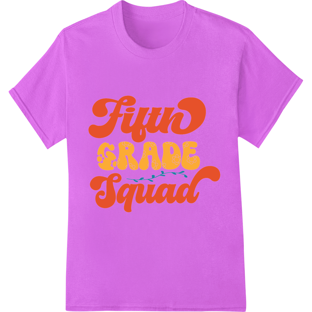 Fifth Grade Squad - Fun DTF Print for Back to School on purple shirt - SUPERDTF-DTF Prints-DTF Transfers-Custom DTF Prints