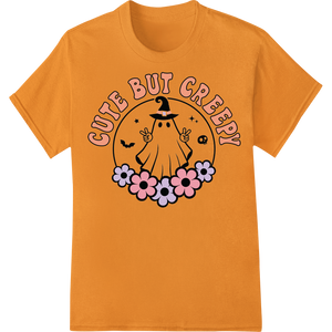 Cute But Creepy: Adorable Ghost DTF Print for Halloween Fun enhanced with professional t shirt prints