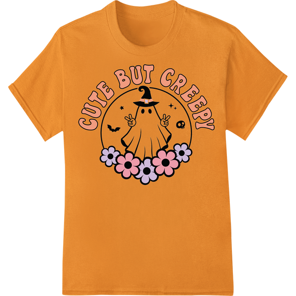 Cute But Creepy: Adorable Ghost DTF Print for Halloween Fun enhanced with professional t shirt prints