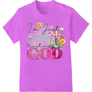 Premium quality customized apparel on Floral Inspirational Faith DTF Print Heat Transfer Design