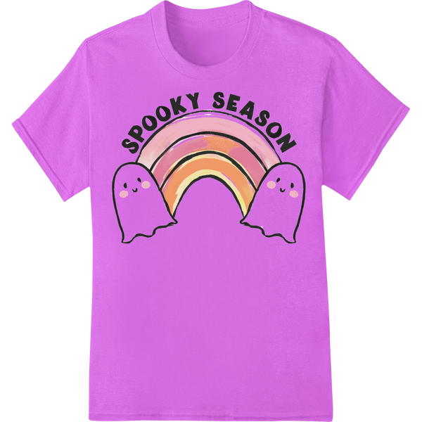 Personalized garment printing design for Adorable Ghost Rainbow: Cute Halloween DTF Print Transfer