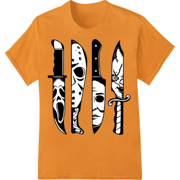 Edgy Horror Knife Graphics for Bold Halloween-Inspired DTF Prints on orange shirt - SUPERDTF-DTF Prints-DTF Transfers-Custom DTF Prints