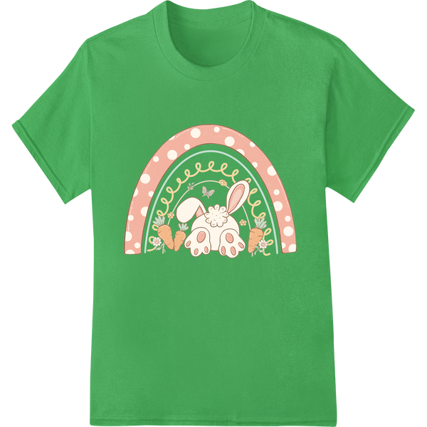 Vintage Easter Bunny DTF Print | Retro Holiday Heat Transfer on green shirt - SUPERDTF-DTF Prints-DTF Transfers-Custom DTF Prints