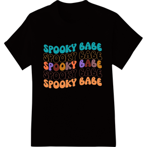 Unique print on demand for Spooky Babe: Colorful Halloween Typography DTF Transfer