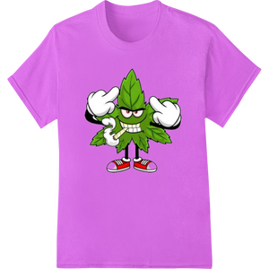 Unique DTF technology for Grinning Ganja: Funny 420 Pot Leaf Character DTF Print