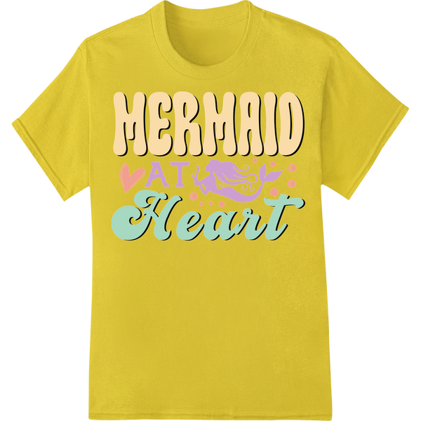 Magical Mermaid Heart DTF Print Heat Transfer | Girly on yellow shirt - SUPERDTF-DTF Prints-DTF Transfers-Custom DTF Prints