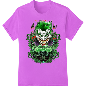 Personalized custom DTF designs design for Haunting Joker Halloween Print - Creepy Clown Villain