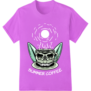 Spooky Green Skull Cartoon DTF Print Heat Transfer made with premium direct to film printing